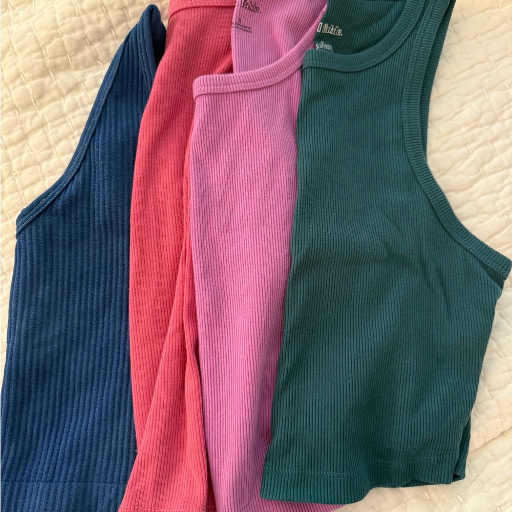 Colorful Ribbed Tank Tops Set